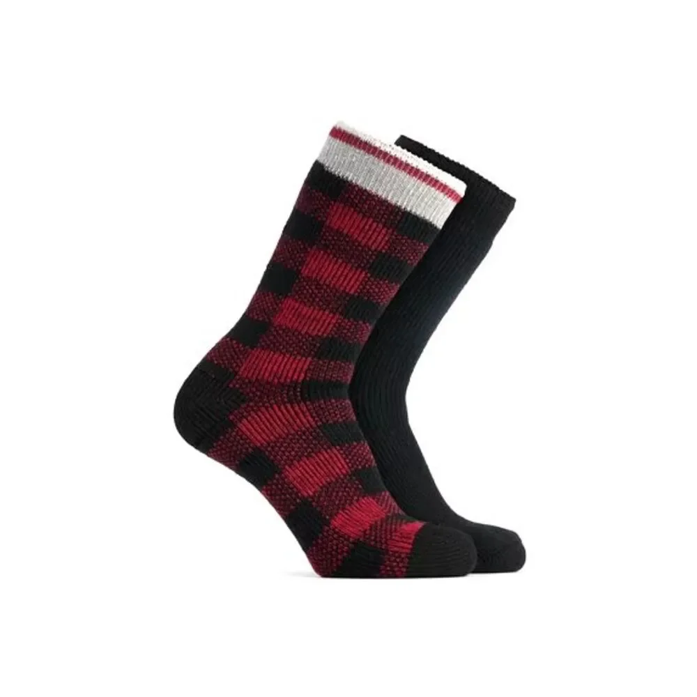 Polar Heat Nanuuq Men 2-Pack Premium Heat Socks Red/Black NWT